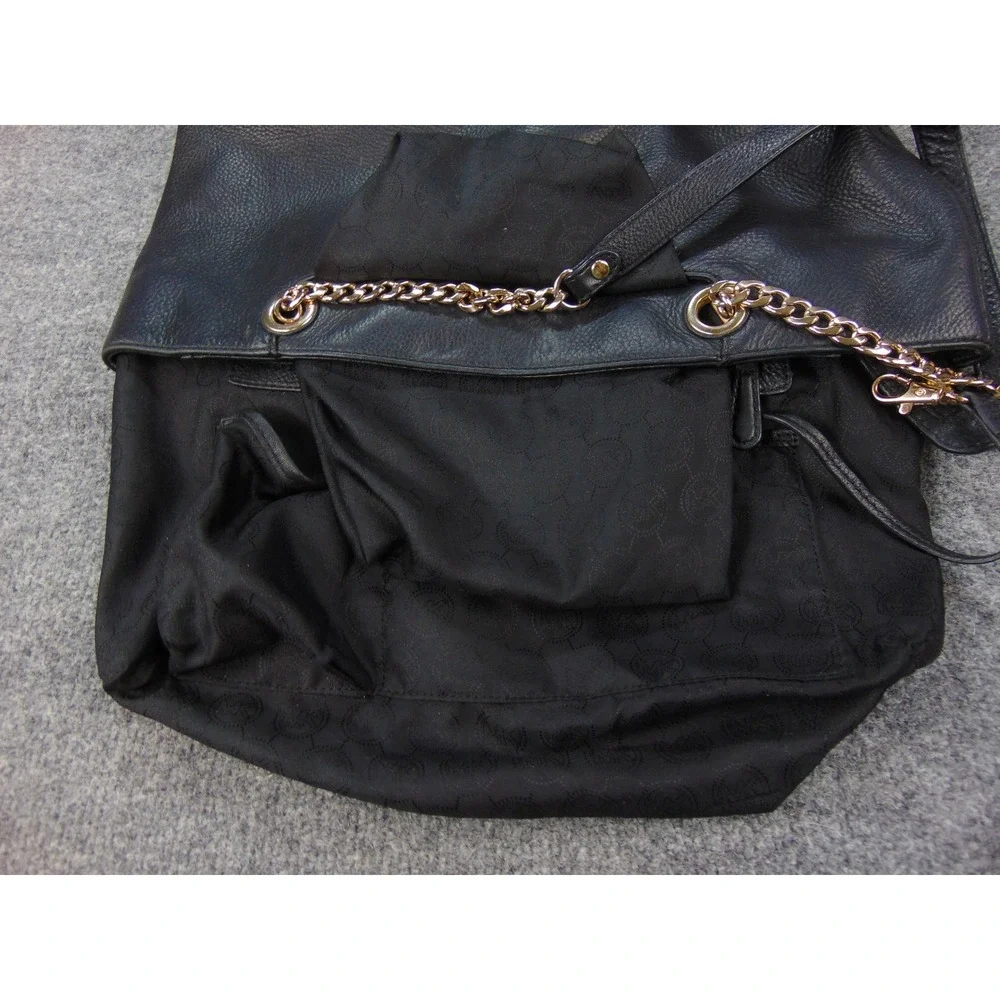 Michael Kors Black Pebbled Leather Chain Strap‎ Tote Shoulder Bag Designer Purse
